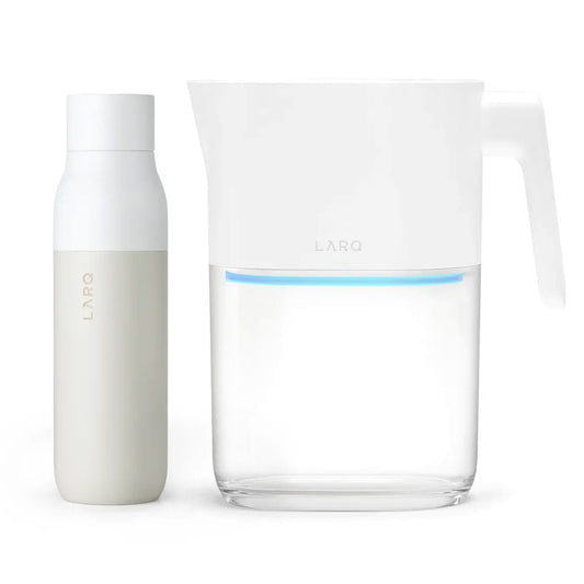 LARQ White Pitcher + 500ml Insulated Bottle