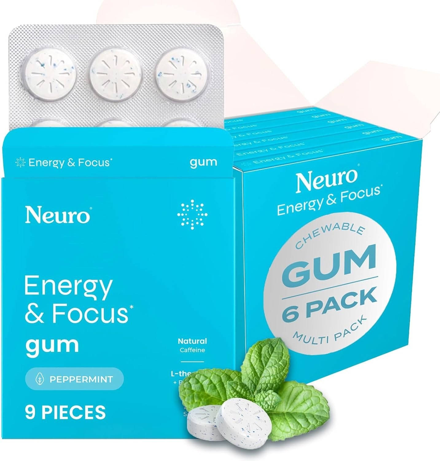 Neuro® Gum Energy & Focus™ 6 Pack (54 pcs) - Peppermint
