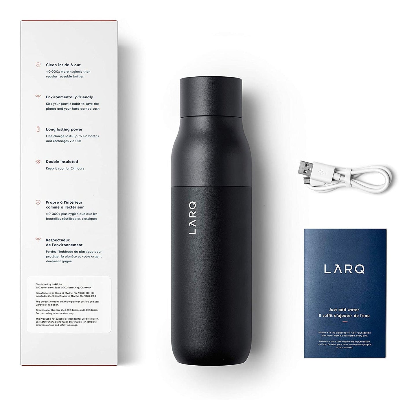LARQ Bottle PureVis Obsidian Black 740ml