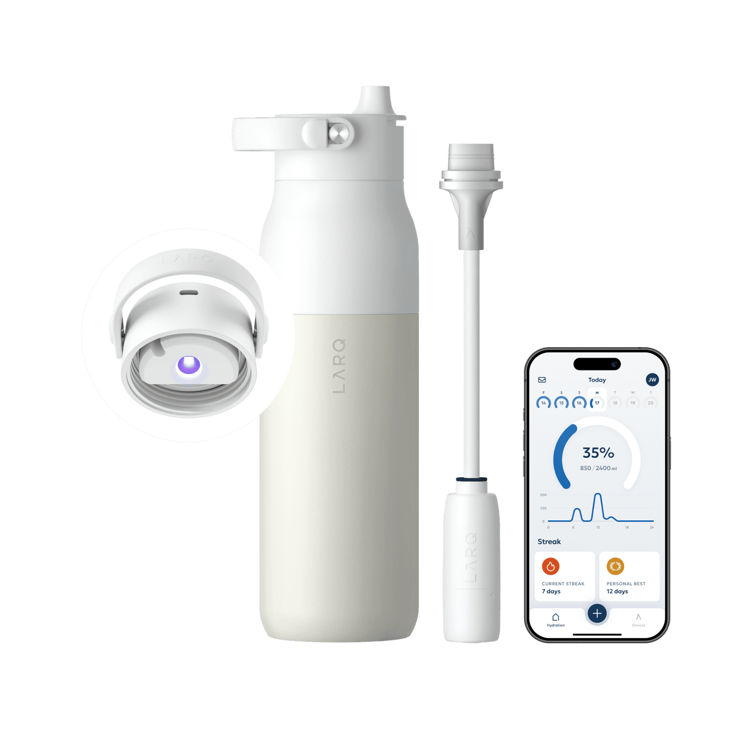 LARQ Bottle PureVis 2 Granite White 1L