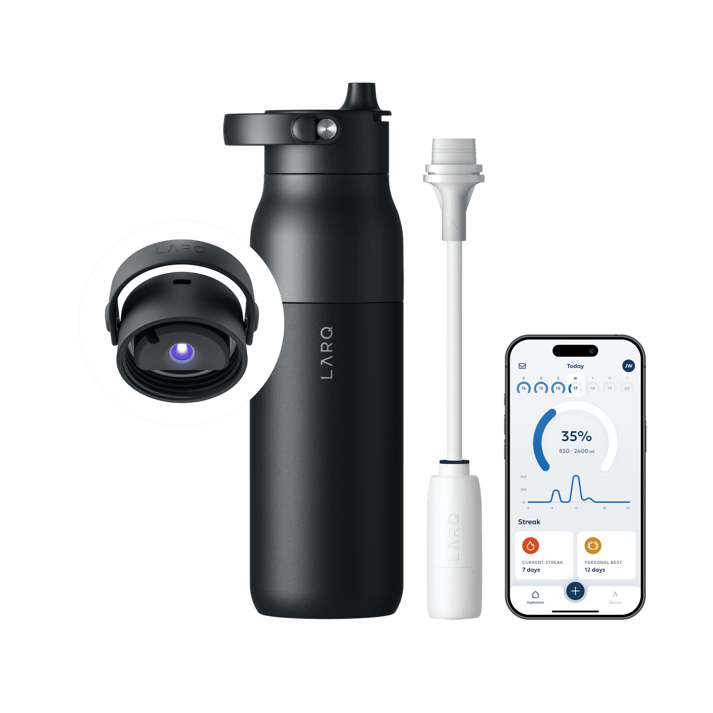 LARQ Bottle PureVis 2 Obsidian Black 1L