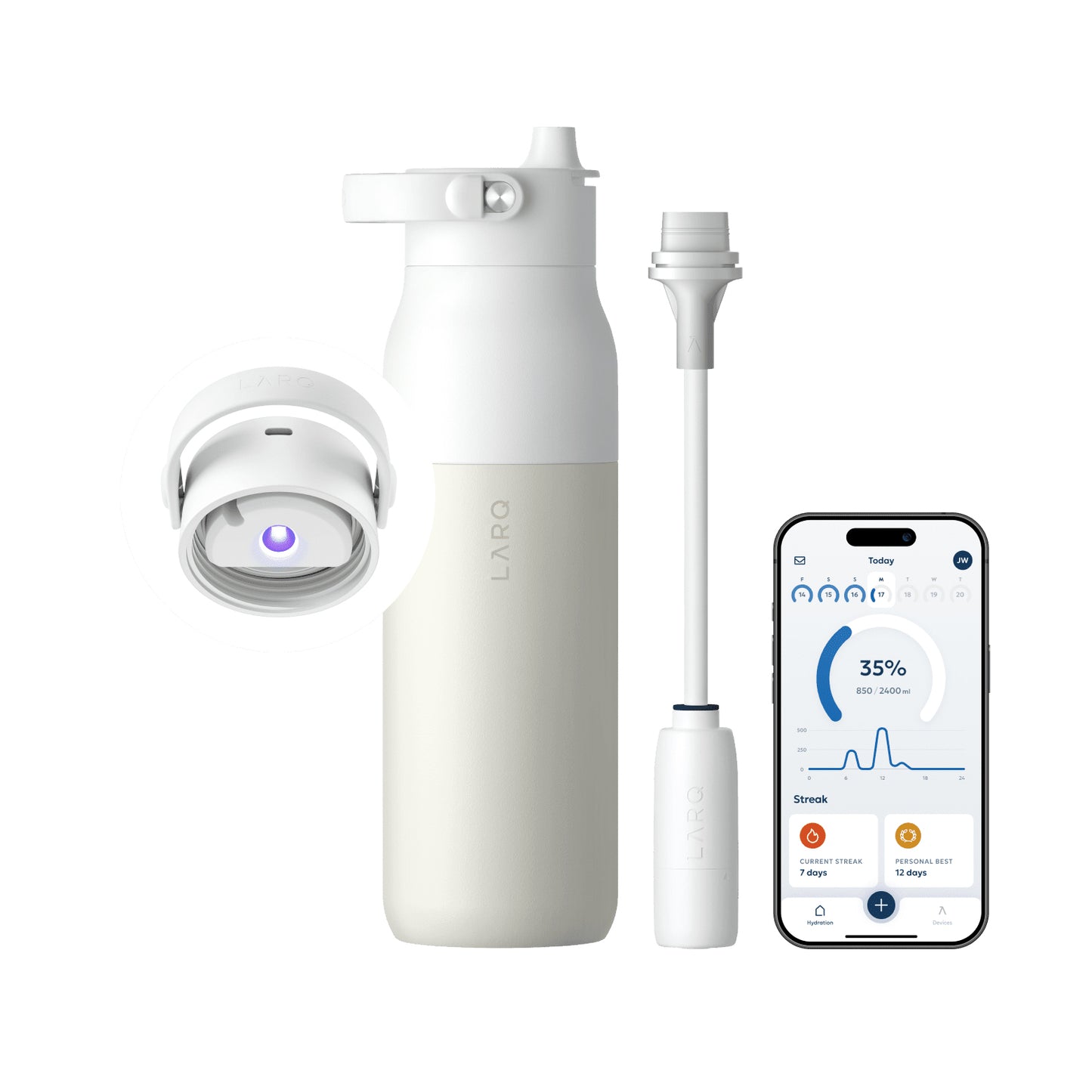 LARQ Bottle PureVis 2 Granite White 1L