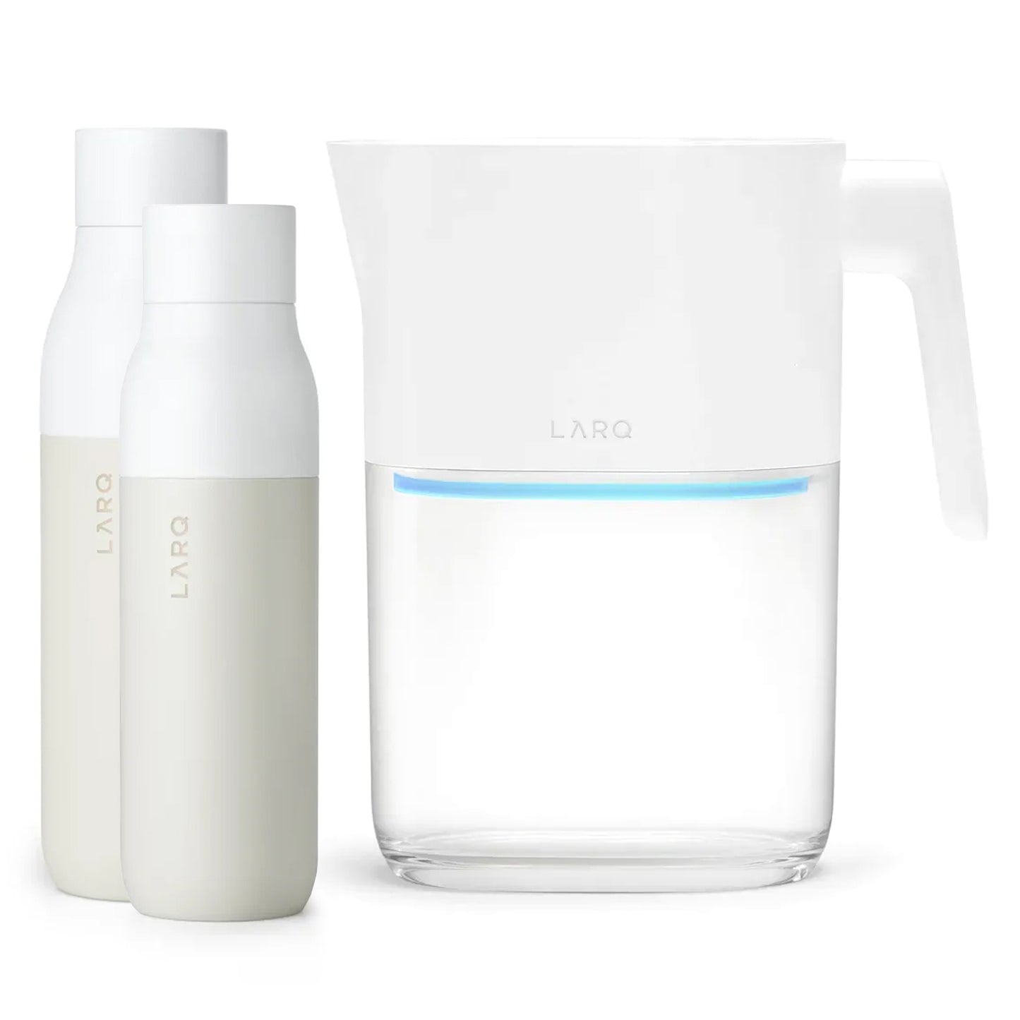 LARQ White Pitcher + 740ml + 500ml Insulated Bottle