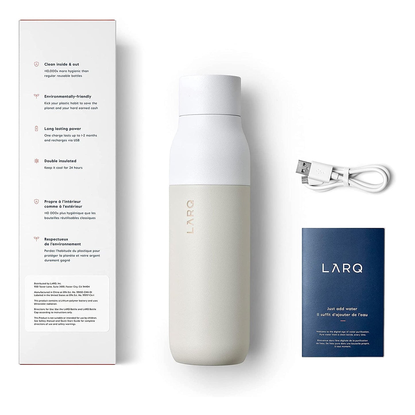 LARQ Bottle PureVis Granite White 500ml